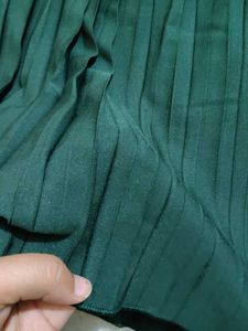 Emerald Green Pleated Maxi Skirt