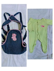 Cute Baby Romper & Bab Carrier
