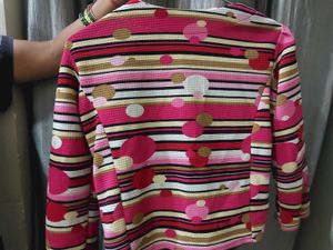 Vintage Striped &amp; Polka Dot Blazer