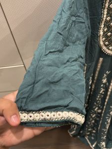 Teal Embroidered Indian Suit Set