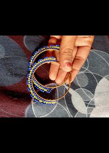 big size Beaded Hoop Earrings