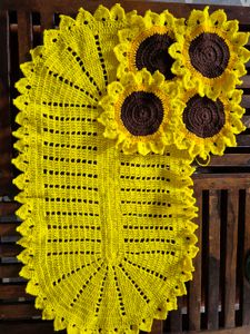 Sunflower Crochet Table Set