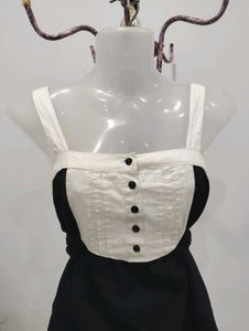 H&amp;M Black &amp; White Tie Top