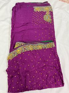 Beads &amp; Stones Work Saree