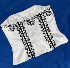 Vintage Donna Gray Beaded Corset Top