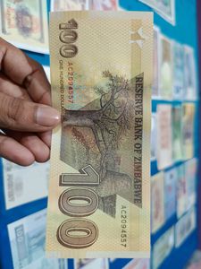 Zimbabwe 100 Dollar Note UNC 💶Foreign Curreny 🌎