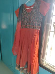 2025 SALE!!! Cotton Anarkali Gown With Dupatta