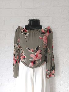 Imported Floral Off Shoulder Top