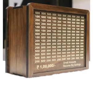 ADKD Wooden Money Piggy Bank for Kids