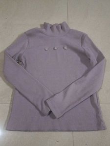 Lilac Ribbed Knit Top