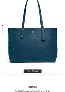 Orignal Coach Central Large Tote - Peacock