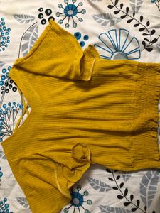 Beautiful Cross Back Mustard Top For Everyday
