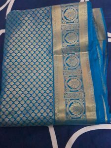 Aqua Blue Silk Saree
