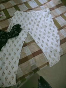 Black And White Kurta Pant Set