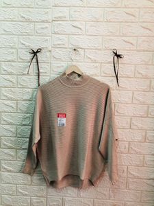 Cozy Knit Pullover Sweater Sarg type bloon top