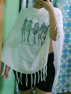 White Pochi with Figure Print