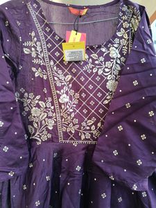 Wine Colour Ethnic Gown