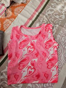Pink Patterned Tank Top