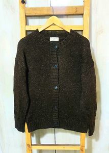 Brown Heavy wool cardigan size-40-42