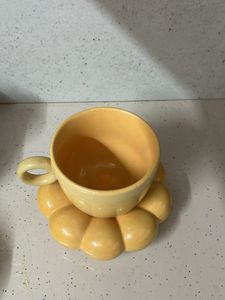 large Yellow Flower Mug plate set