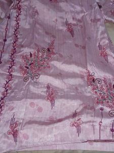 Pink Satin Silk Suit Set( Without Duppatta)