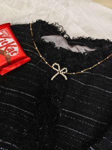 Black Winter Jacket With silver work