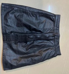 Vintage Black Leather Mini Skirt