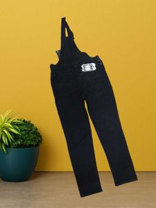 E08 Size-34 Black Denim Overalls