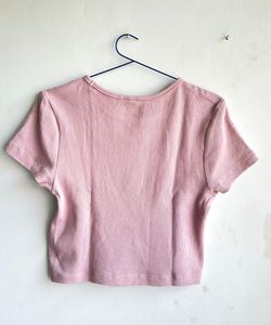 H&amp;M Ribbed Crop Top - Dusty Pink
