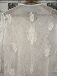 Lucknowi Chikankari Viscose Mukesh Work Kurti