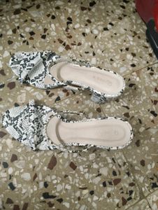 Block Heels Snake Print