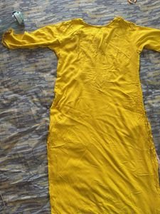 Embroidered Yellow Kurta