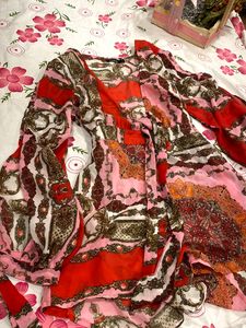 Sassy Scarf print tie shirt dress( Brand new)