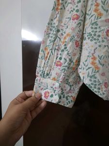 Plus Size White Floral Shirt