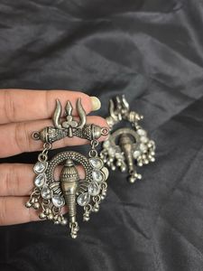 Ganesha Silver Earrings