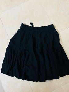 Black Tiered Mini Skirt