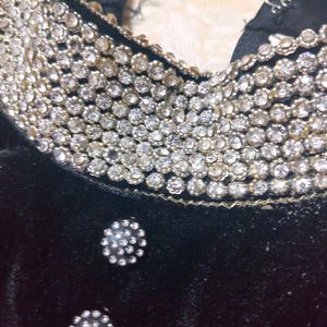 Black &amp; Gold Embellished Anarkali