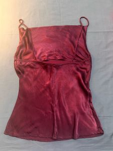 Burgundy Satin Cami Top