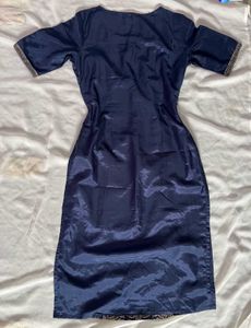 Elegant Navy Blue Embroidered Kurta