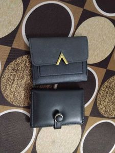 Stylish Black Wallet Duo