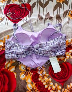 Embroidery Shoulder Straps Crop Top Plazzo Duppata