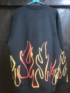 Mens Black Fire Trendy Sweatshirt