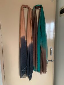 Combo Of Two Dual Color Chiffon Dupattas