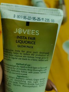 Jovees Insta Fair Liquorice Glow Pack