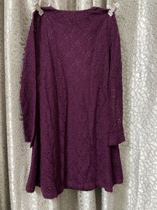 Lace Mini Dress - Deep Purple