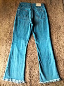 Frayed Hem Flare Jeans