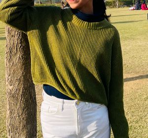 Olive Green Knit Sweater