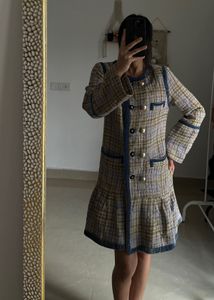 CHANEL Woven Tweed Jacket Shift Dress