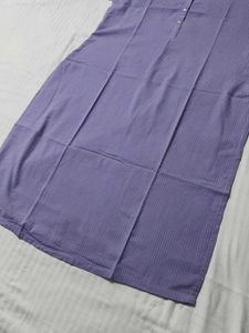 Aurelia Purple Striped Cotton Mix Kurta