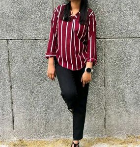 Striped Burgundy Top